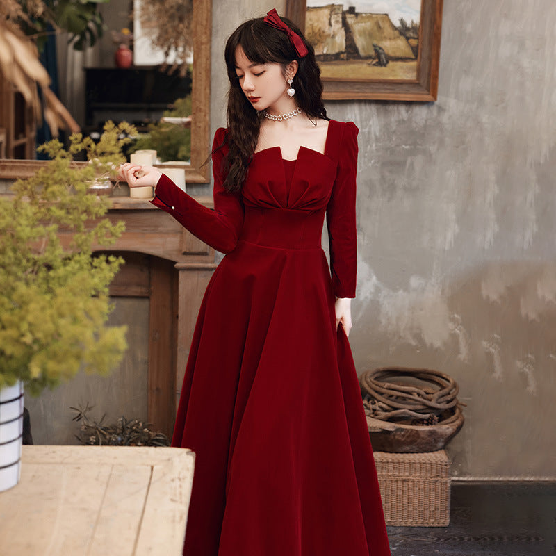 Women's Long Sleeve Cotton A-Line Midi Dress | Everyday Casual