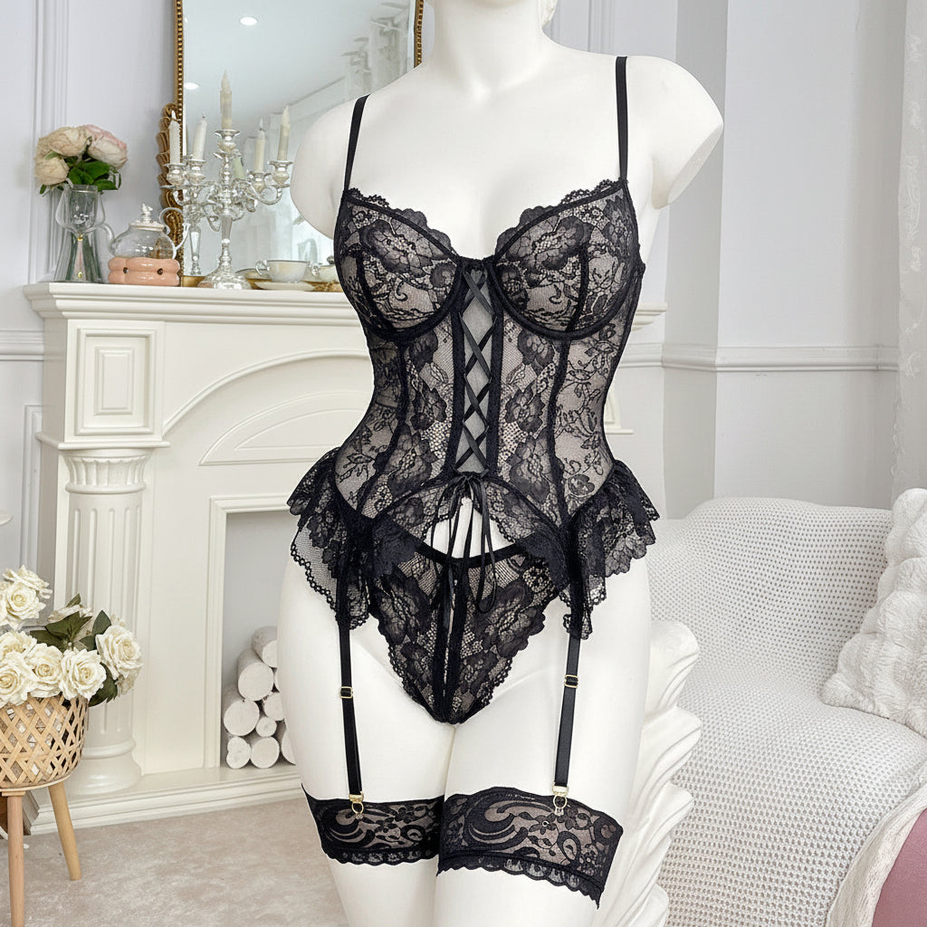 Lace Push-Up Bra Set - Elegant Underwire Support Lingerie