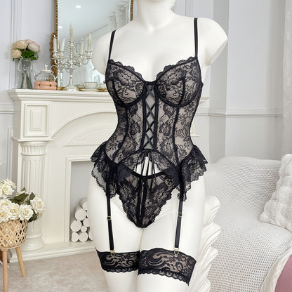 Lace Push-Up Bra Set - Elegant Underwire Support Lingerie
