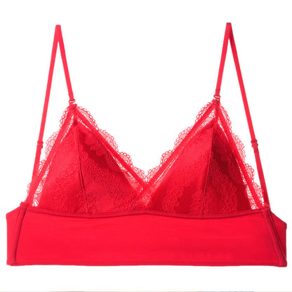 Seamless Lace Bra - Soft 3/4 Cup with Detachable Straps and Low Back Design