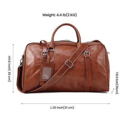 Large-Capacity Genuine Leather Travel Bag - Business Commute & Short Trips