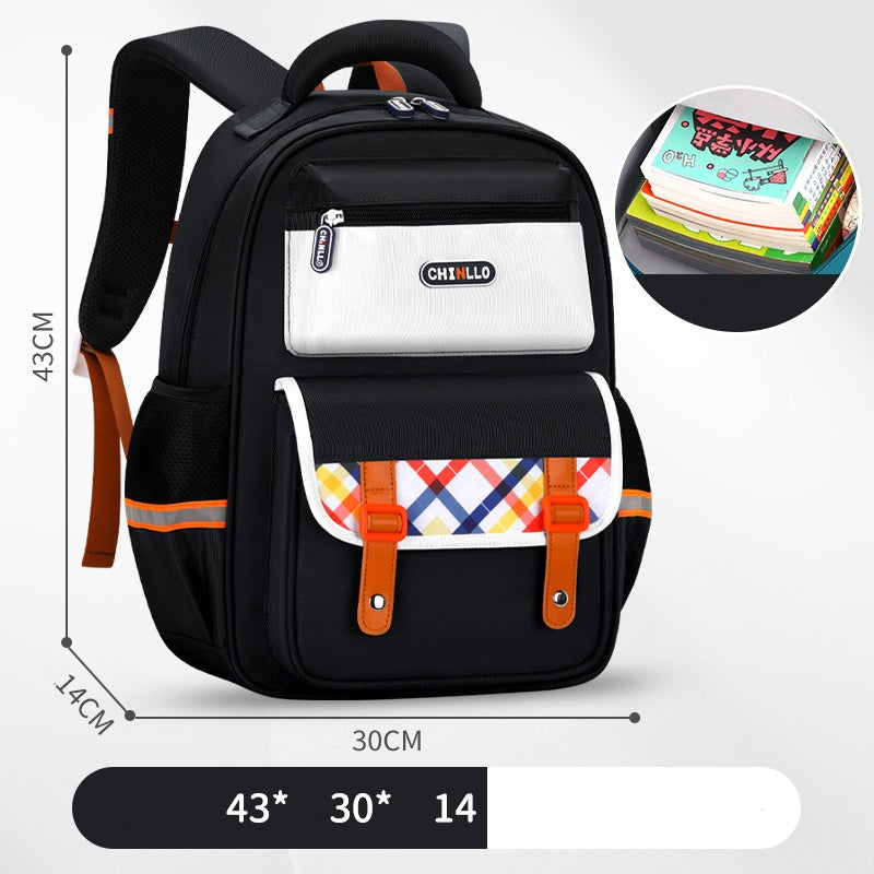 Waterproof Student Backpack - Large Capacity School Bag for Grades 1-6