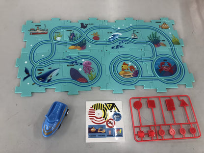 DIY Electric Track Puzzle - Automatic Rail Car Building Set for Kids Educational Play