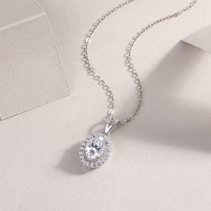 V-Shaped Infinity Moissanite Necklace - S925 Sterling Silver Platinum Plated Pendant