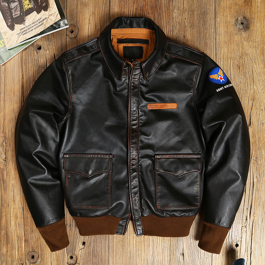 Genuine Leather Biker Jacket - Classic Motorcycle Jacket