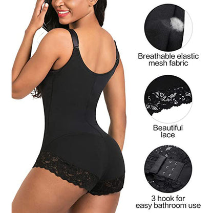 Full Body Shapewear Bodysuit with Zipper - Hip Lifting and Tummy Control