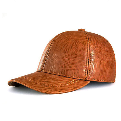Premium First Layer Cowhide Baseball Cap - Adjustable Unisex Leather Hat