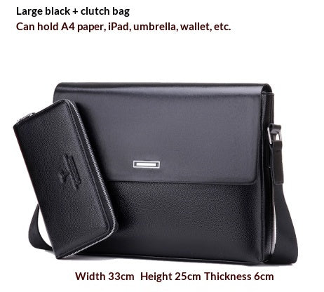 Large-Capacity PU Leather Crossbody Bag - Business & Casual Style