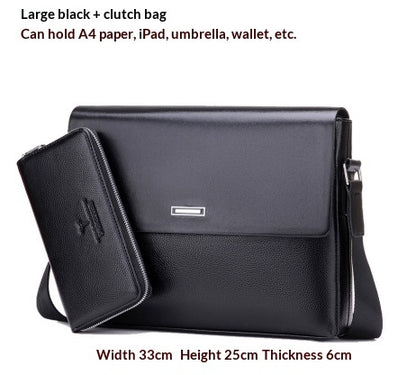 Large-Capacity PU Leather Crossbody Bag - Business & Casual Style