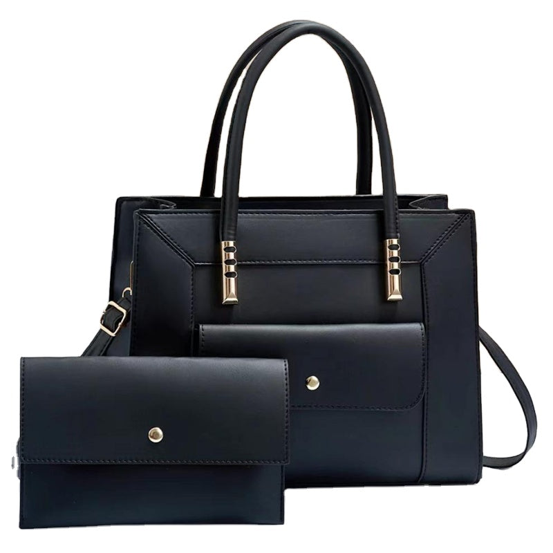 PU Leather Tote Bag with Tassel - Women's Casual Shoulder Bag