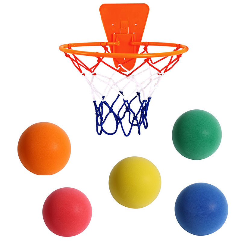 Indoor Silent Foam Basketball Set - Soft High-Density Ball with Hoop for Kids