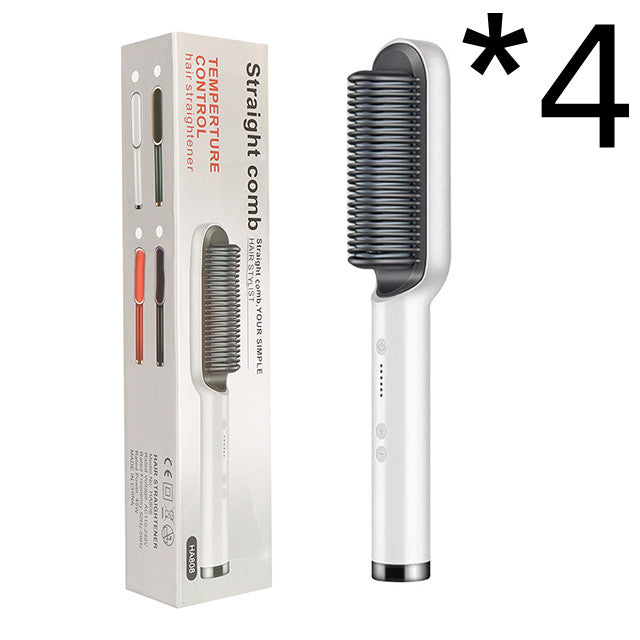 2-in-1 Hair Straightener & Curling Comb | Tourmaline Ceramic | Negative Ion Electric Hair Brush