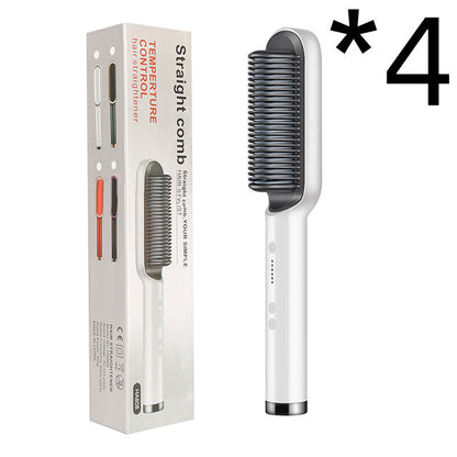 2-in-1 Hair Straightener & Curling Comb | Tourmaline Ceramic | Negative Ion Electric Hair Brush