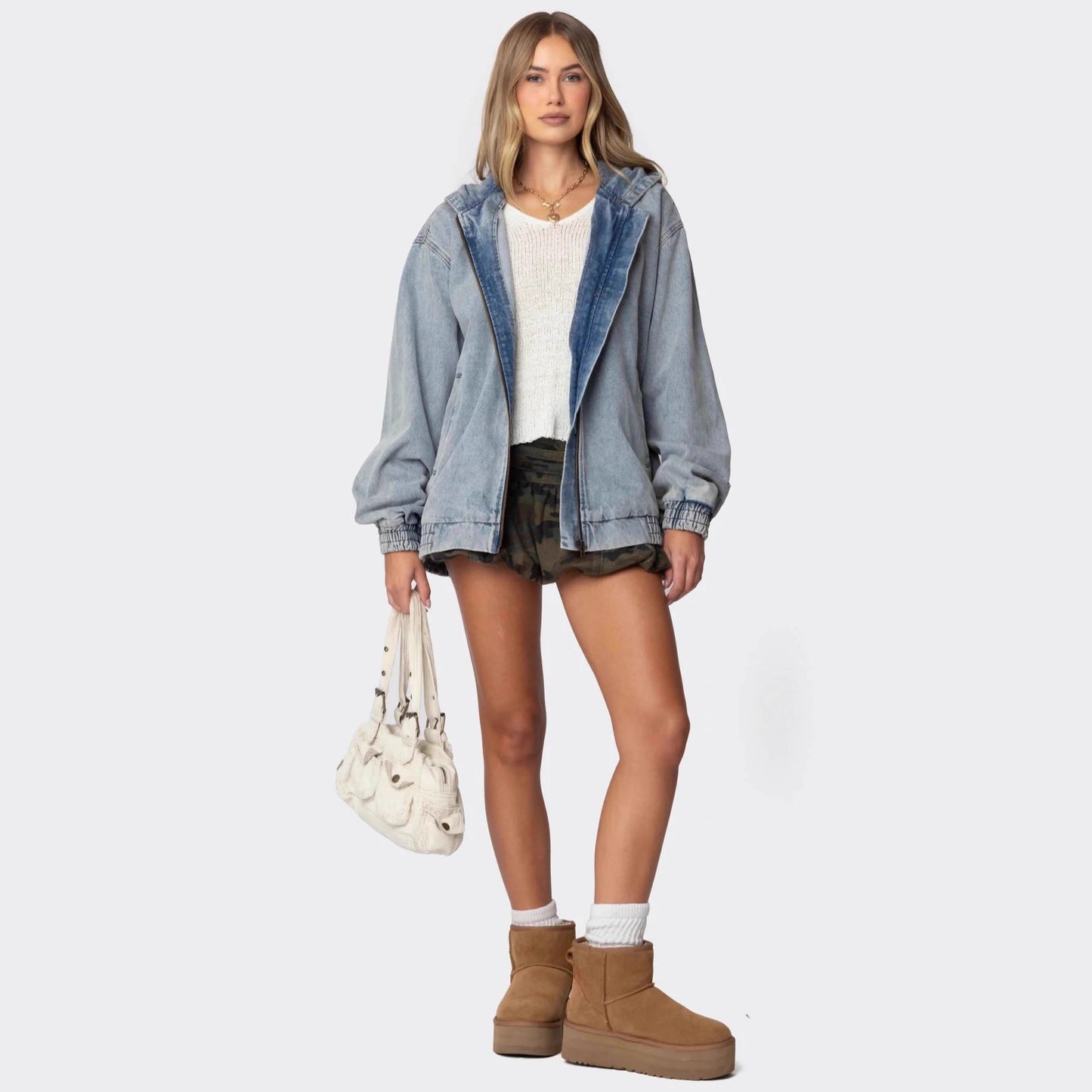 Women's Autumn Loose Versatile Long Denim Jacket - Oversized Casual Outerwear