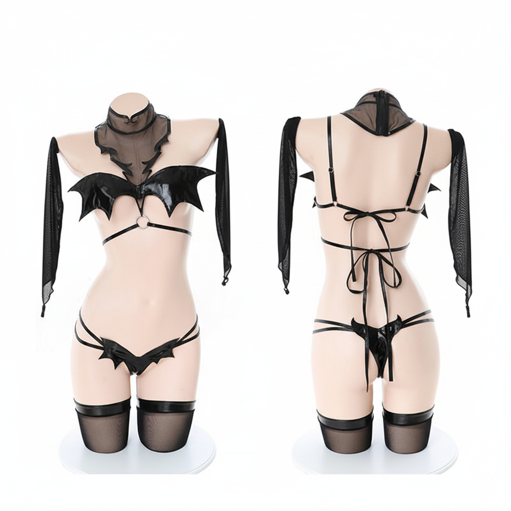 Women's Lace-Up Lingerie Bundle Set - Six-Piece Intimate Apparel Collection