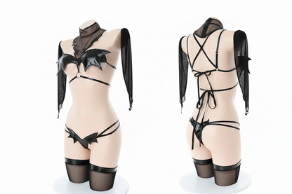 Women's Lace-Up Lingerie Bundle Set - Six-Piece Intimate Apparel Collection