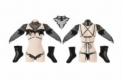 Women's Lace-Up Lingerie Bundle Set - Six-Piece Intimate Apparel Collection