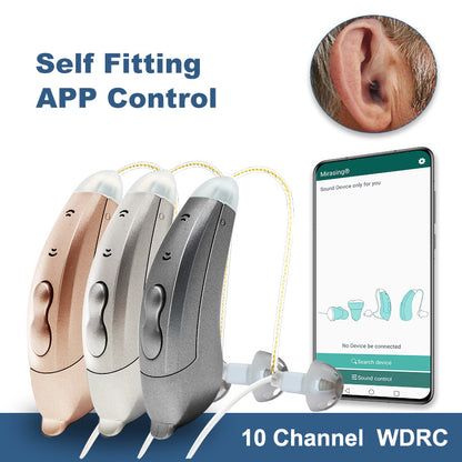 Wireless Bluetooth RIC Hearing Aid with Noise Canceling Technology