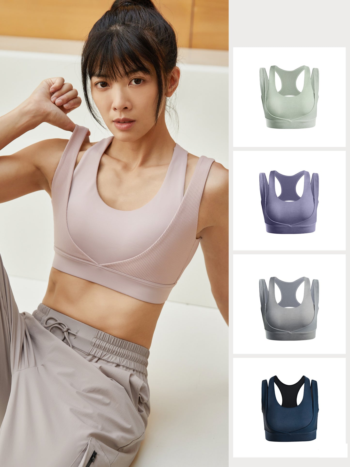 High Support Sports Bra - Wireless Compression Design for Active Women