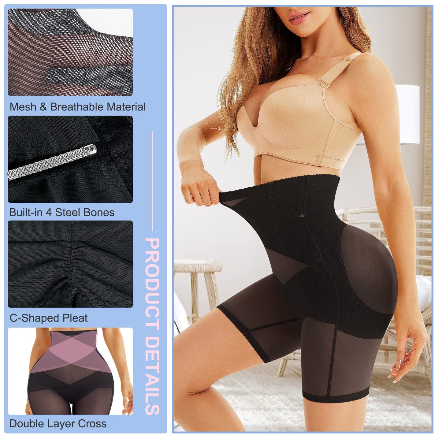 High-Waist Shaping Pants - Women's Tummy Control Shapewear