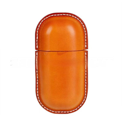 Retro First Layer Cowhide Leather Glasses Case - Artistic Design with Genuine Leather