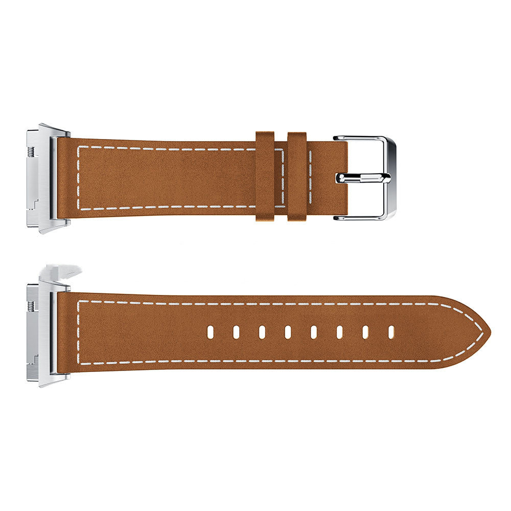 Genuine Leather Fitbit Ionic Band - White Stitching Detail