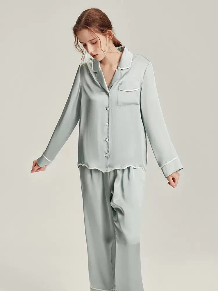 Women's Mulberry Silk Pajama Set - Long Sleeve Two-Piece Sleepwear