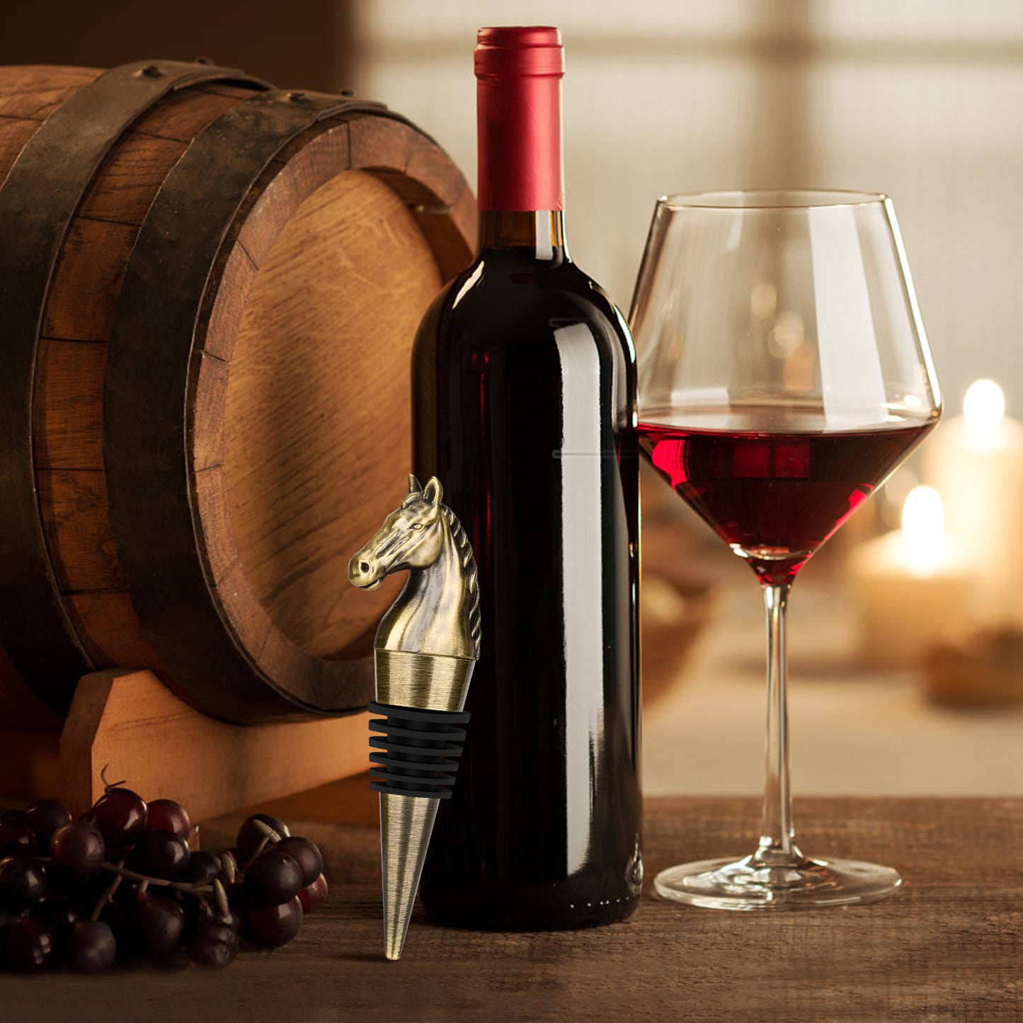 Horse Head Wine Bottle Stopper - Zinc Alloy Decorative Stopper