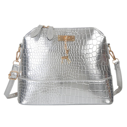 Shell-Shaped PU Leather Crossbody Bag - Large Capacity Solid Color Shoulder Bag