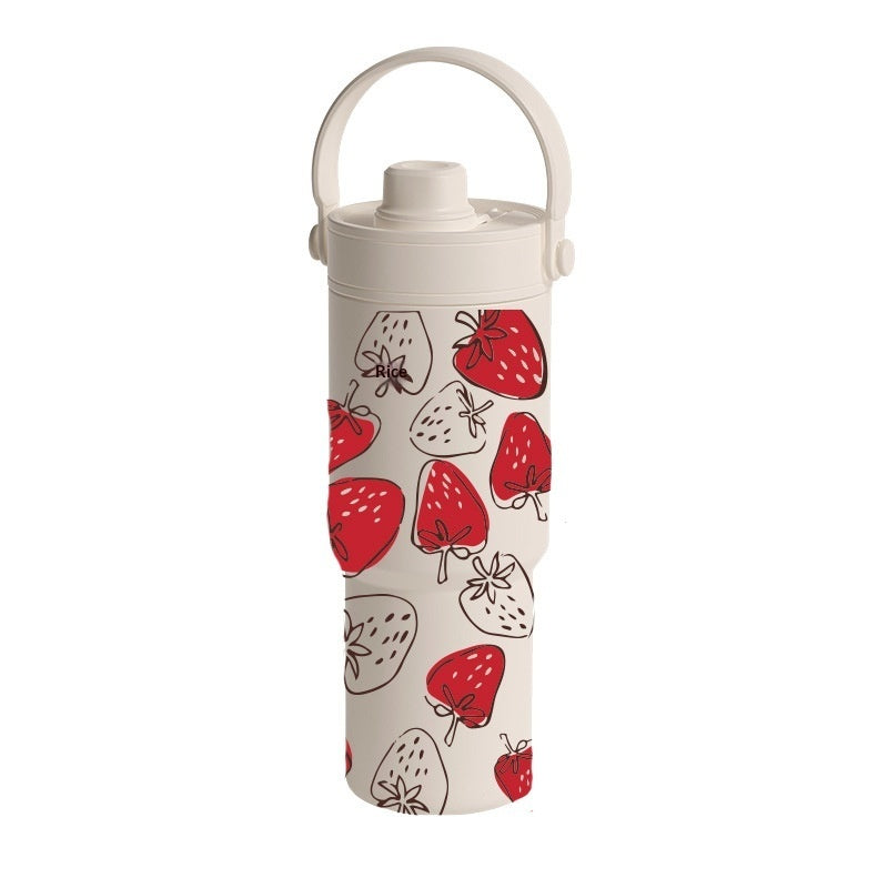 Insulated Straw Tumbler with Ceramic or Stainless Steel Liner - 725ml