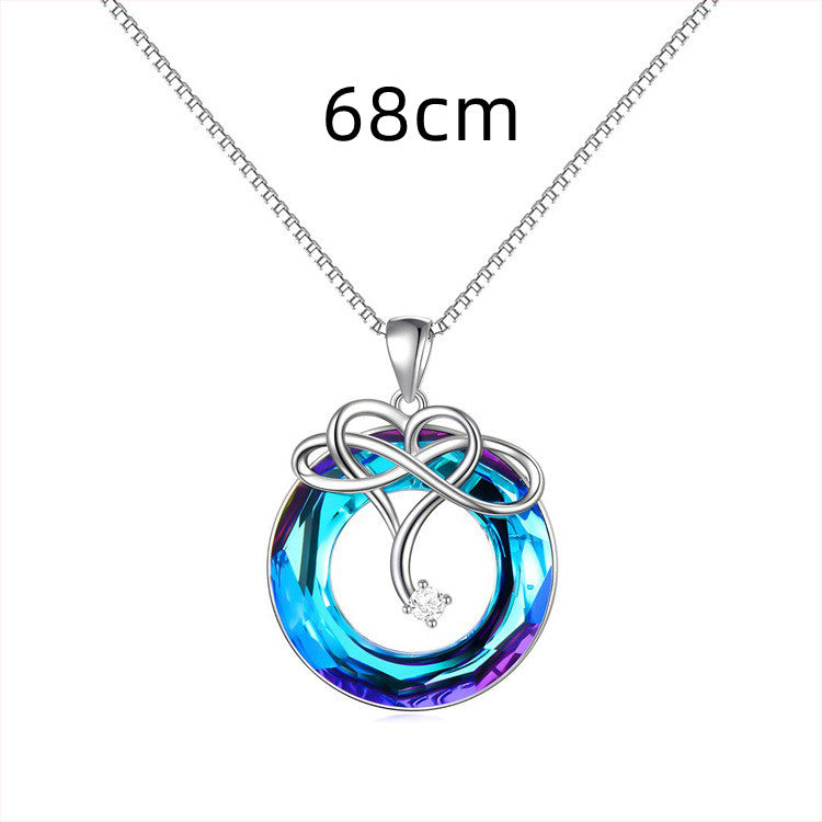 Crystal Necklace and Earrings Set - Gold-Plated Geometric Jewelry with Water Wave Chain