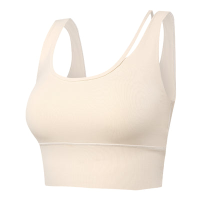 Women's U-Neck Yoga Sports Bra - Gathered Fitness Workout Bra
