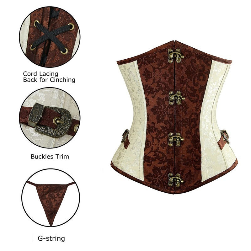Women's Shapewear Corset with Shorts - 12 Bone Support Body Sculpting Set