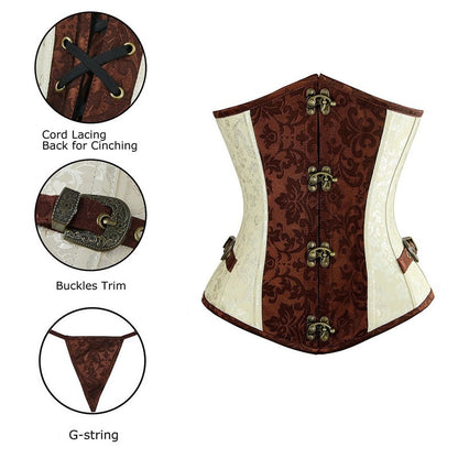 Women's Shapewear Corset with Shorts - 12 Bone Support Body Sculpting Set
