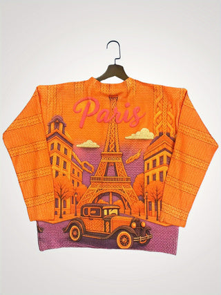 Women's Digital Print Long Sleeve Top - Custom Graphic Printed Shirt