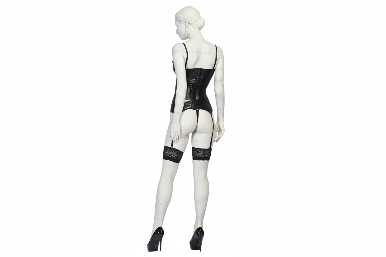 Women's Lace Bustier Lingerie Set - Elegant Polyester Design