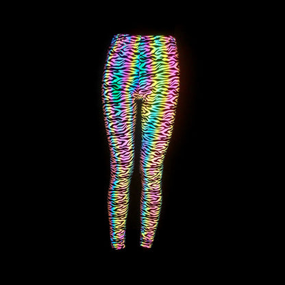 Reflective Fitness Yoga Pants - Slim Fit Polyester Leggings
