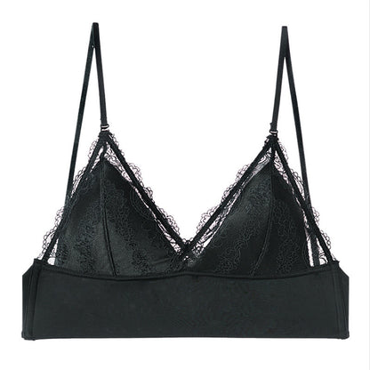 Seamless Lace Bra - Soft 3/4 Cup with Detachable Straps and Low Back Design