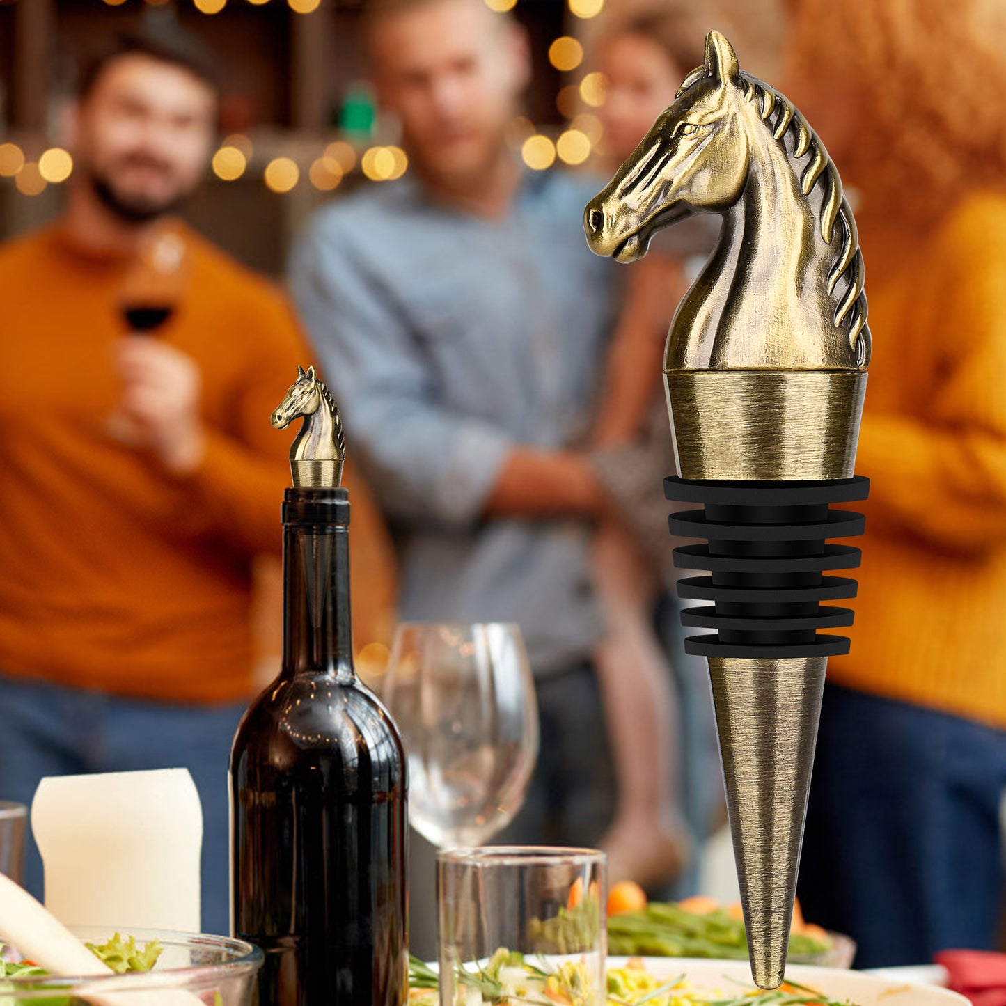 Horse Head Wine Bottle Stopper - Zinc Alloy Decorative Stopper