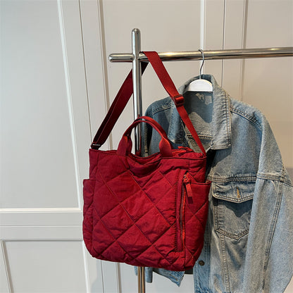 Nylon Crossbody Commuter Bag - Lightweight Portable Shoulder Bag with Soft Handle