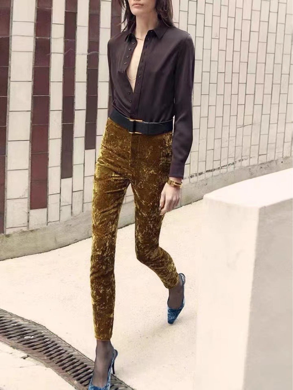 High Waist Elastic Slim Trousers - Women's Narrow Feet Pencil Pants