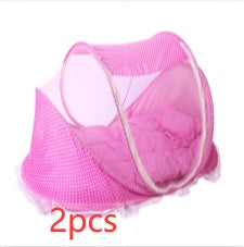Foldable Baby Mosquito Net Bed - 3-Piece Set with Mattress & Pillow