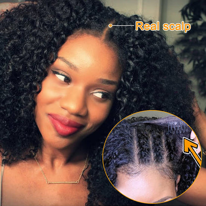 Full Mechanism Human Hair Wig - Hand-Woven Natural Texture Headgear