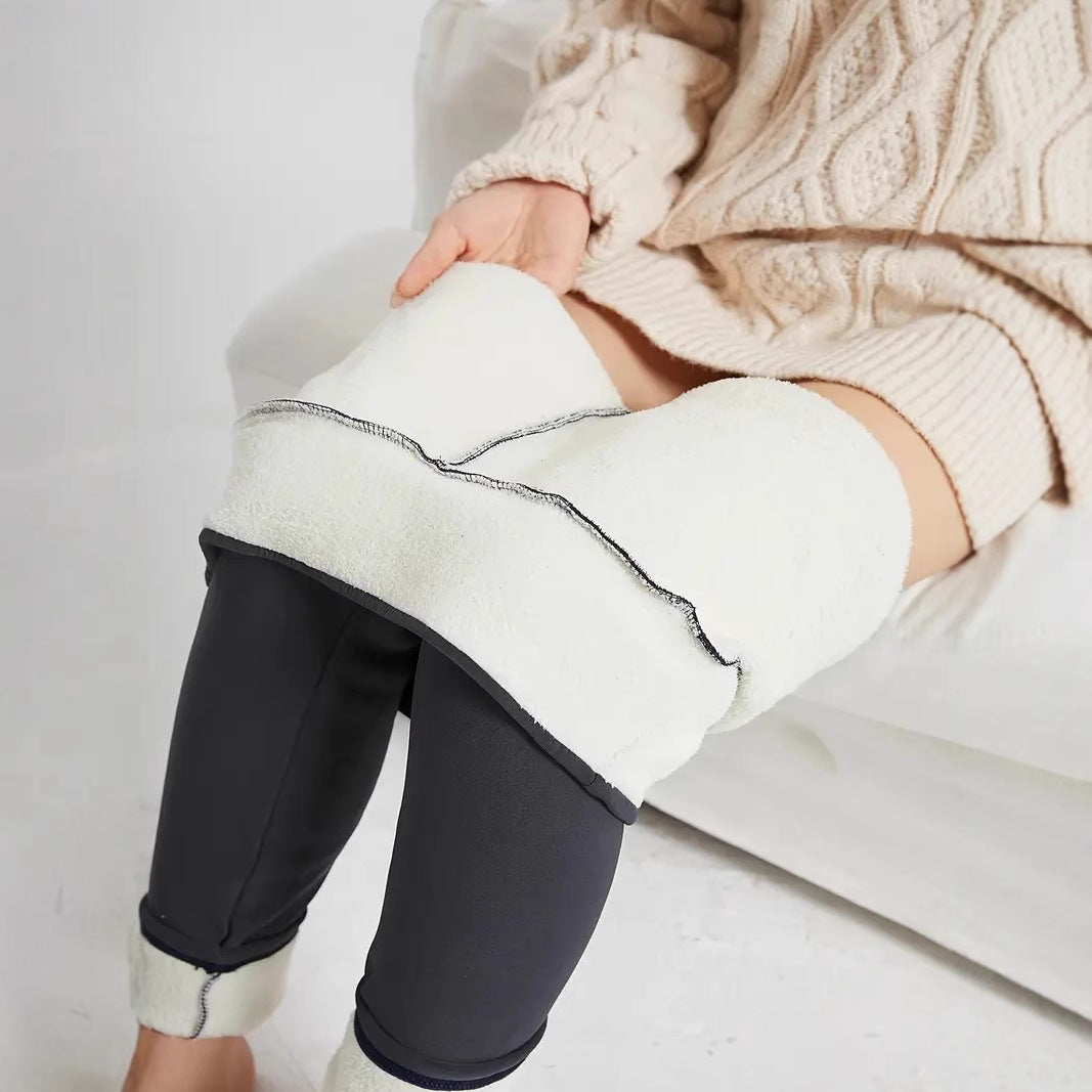 Solid Color Thickening Sports Leggings - High Elasticity Casual Pants