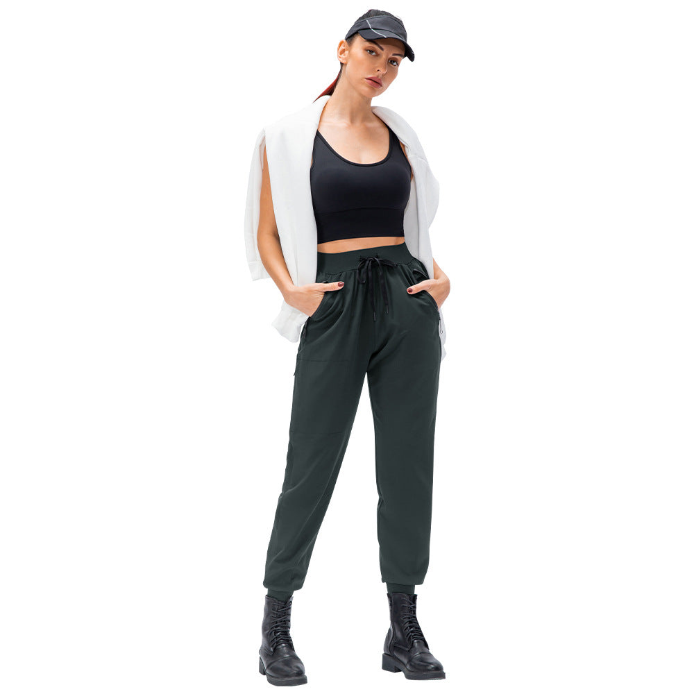 Women's Drawstring Hiking Pants - Breathable Polyester Outdoor Trousers