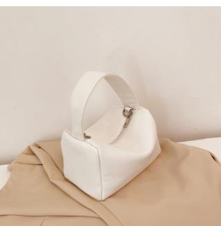 PU Leather Chain Handbag - Solid Color Horizontal Square Bag