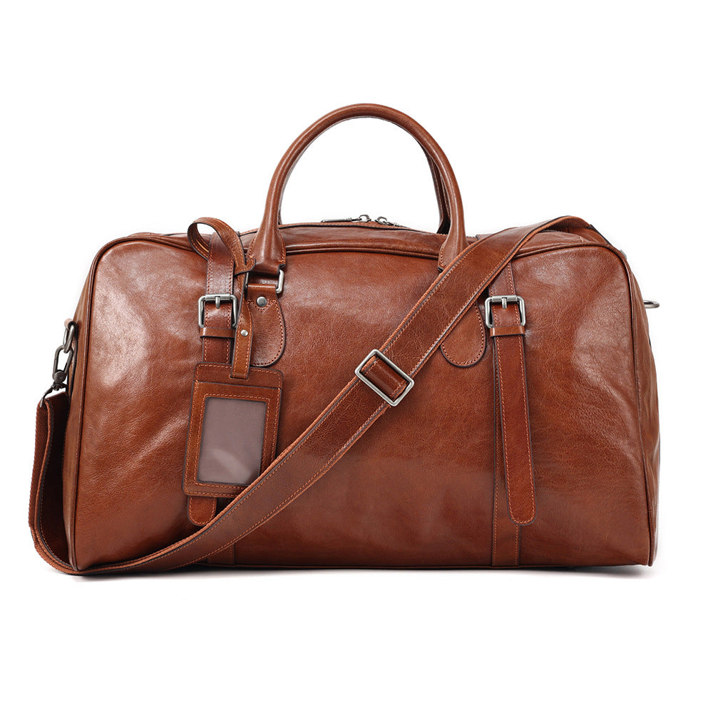 Large-Capacity Genuine Leather Travel Bag - Business Commute & Short Trips