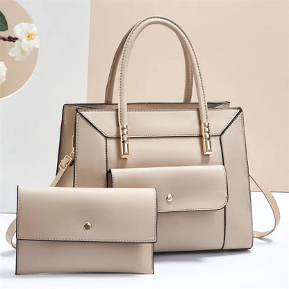 PU Leather Tote Bag with Tassel - Women's Casual Shoulder Bag