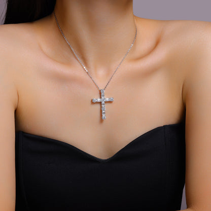 Moissanite Pendant Necklace - S925 Silver Platinum Plated with Chain