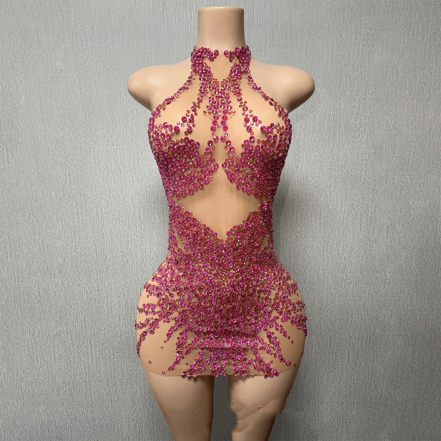Women's Sequined Cocktail Dress - Sleeveless Bodycon Mini Dress
